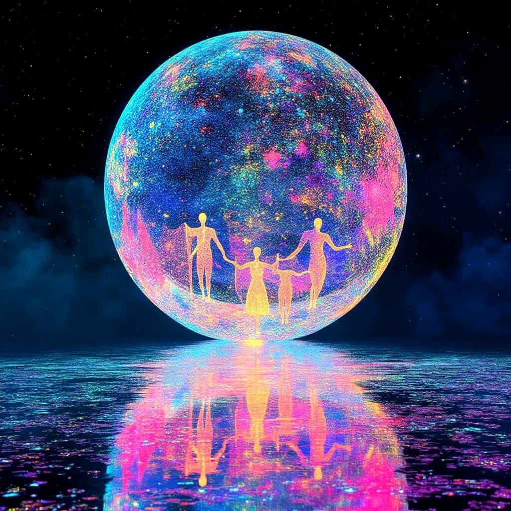 Ethereal Dutch Scene in Glitch Art Style