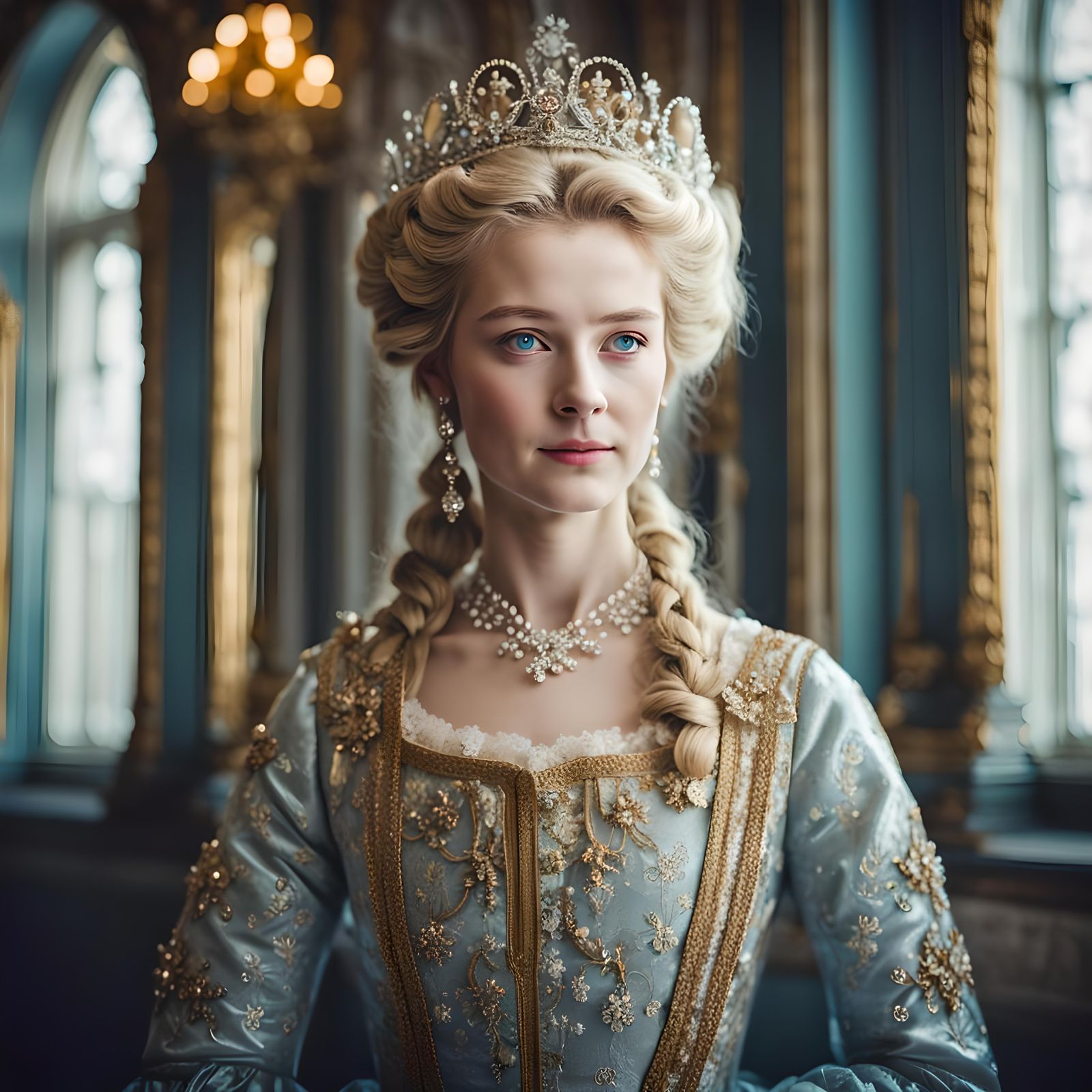 Catherine the Great in Winter Palace, 18th Century Photograp...