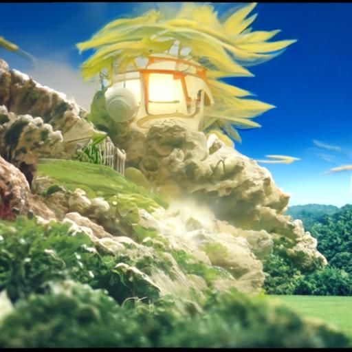 Goku Super Saiyan Transformation in Anime Style