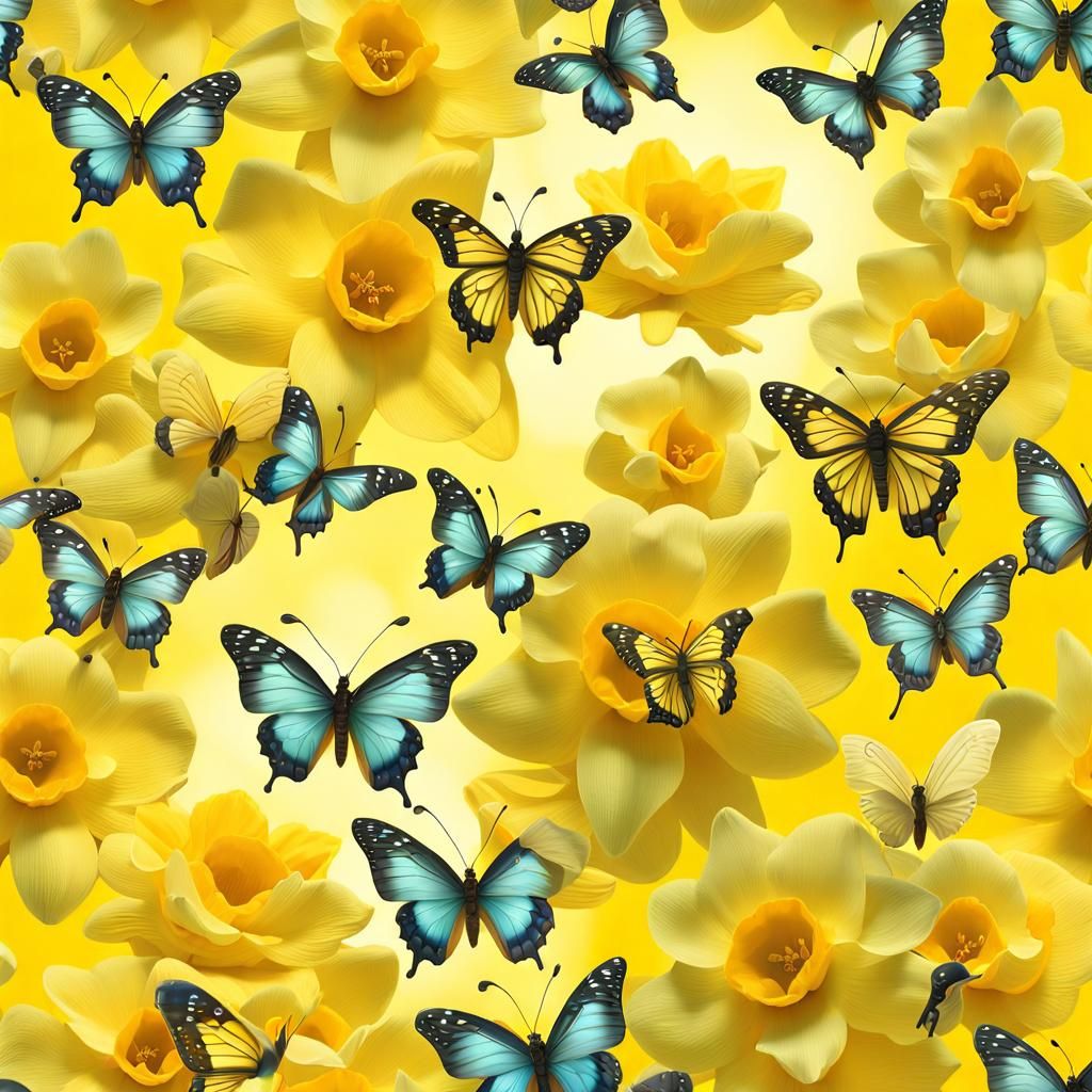 Babies, Butterflies, and Daffodils in Tonalist Style