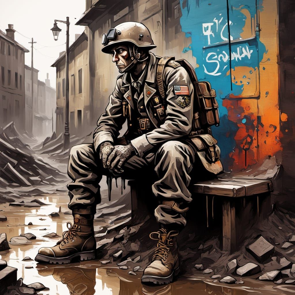 WWI Soldier in Steampunk Solitude at Galipolli