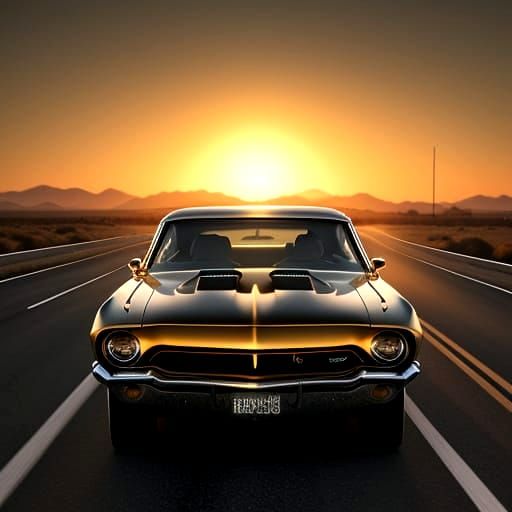 Classic American Muscle Cars Displayed