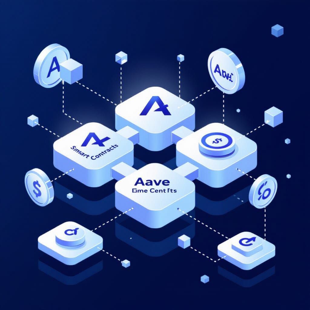 Aave Core Components Visualized in Blue and White