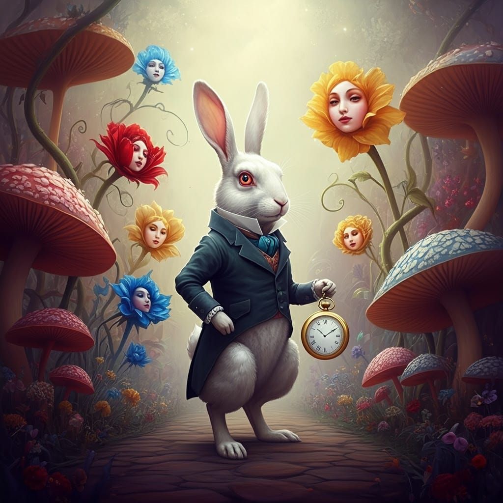 Whimsical Wonderland Scene in Vibrant Colors