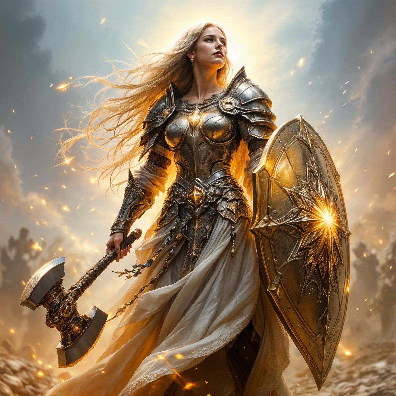 Divine Paladin Triumphs in Radiant Armor