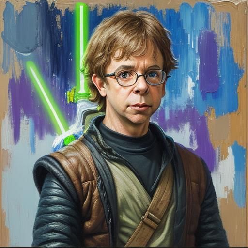Rick Moranis as Luke Skywalker, Neo-Impressionist Oil Painti...