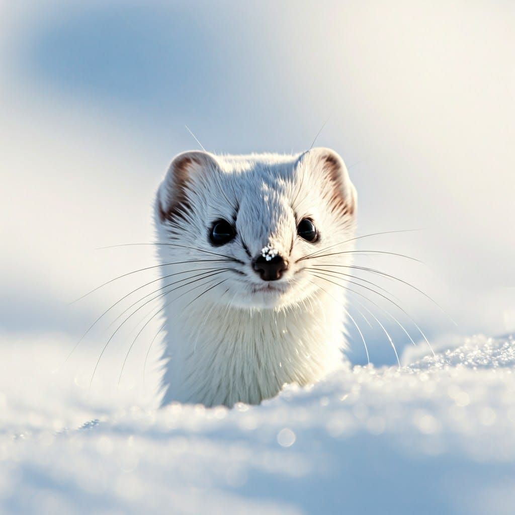 Delicate Winter Wildlife Portrait in Photorealistic Style