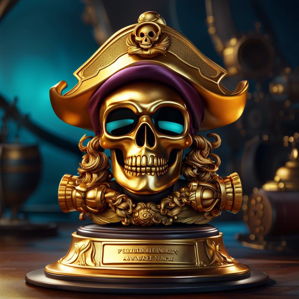 Pirate Award Trophy in Cartoon Style