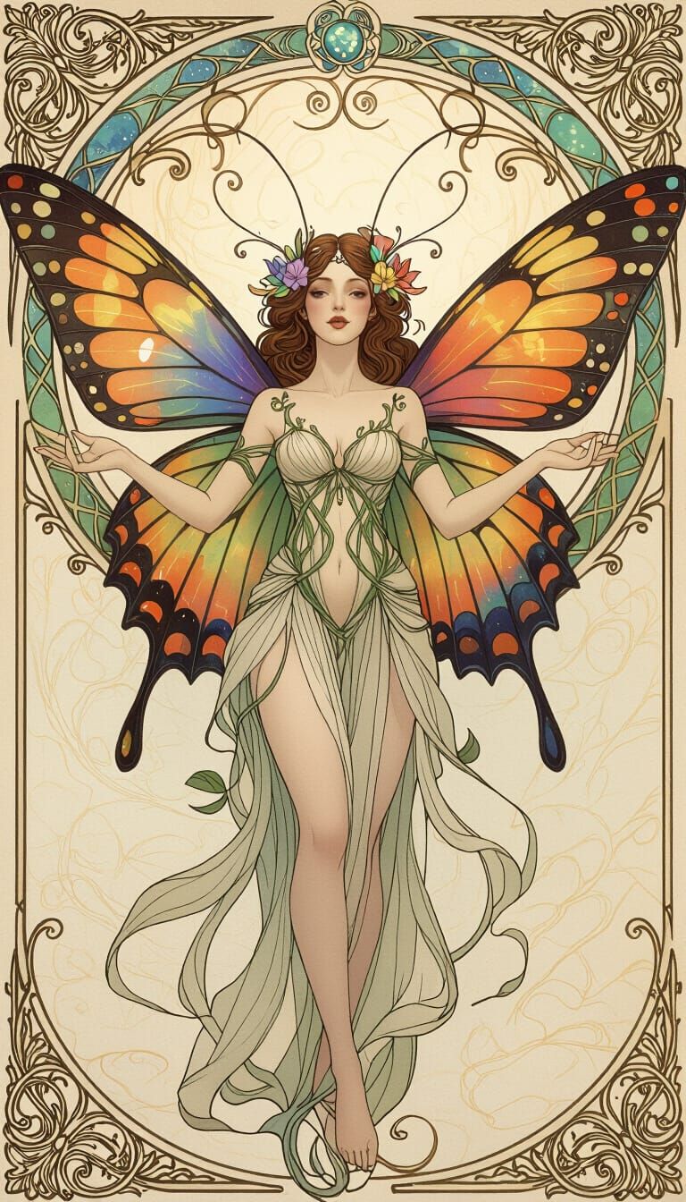 Humanoid Butterfly in a Surreal Fantasy Painting