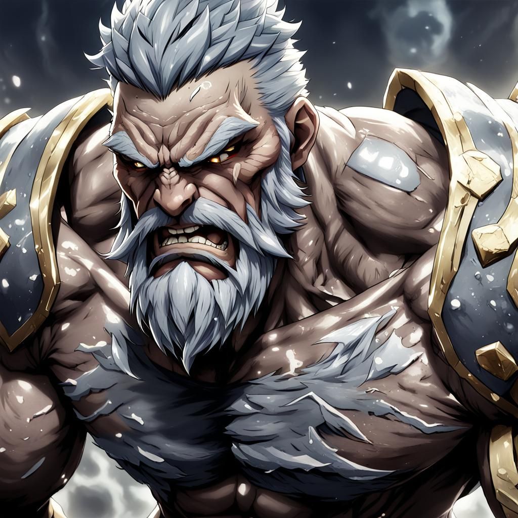 Goliath Crying in Anime Style Fantasy Art