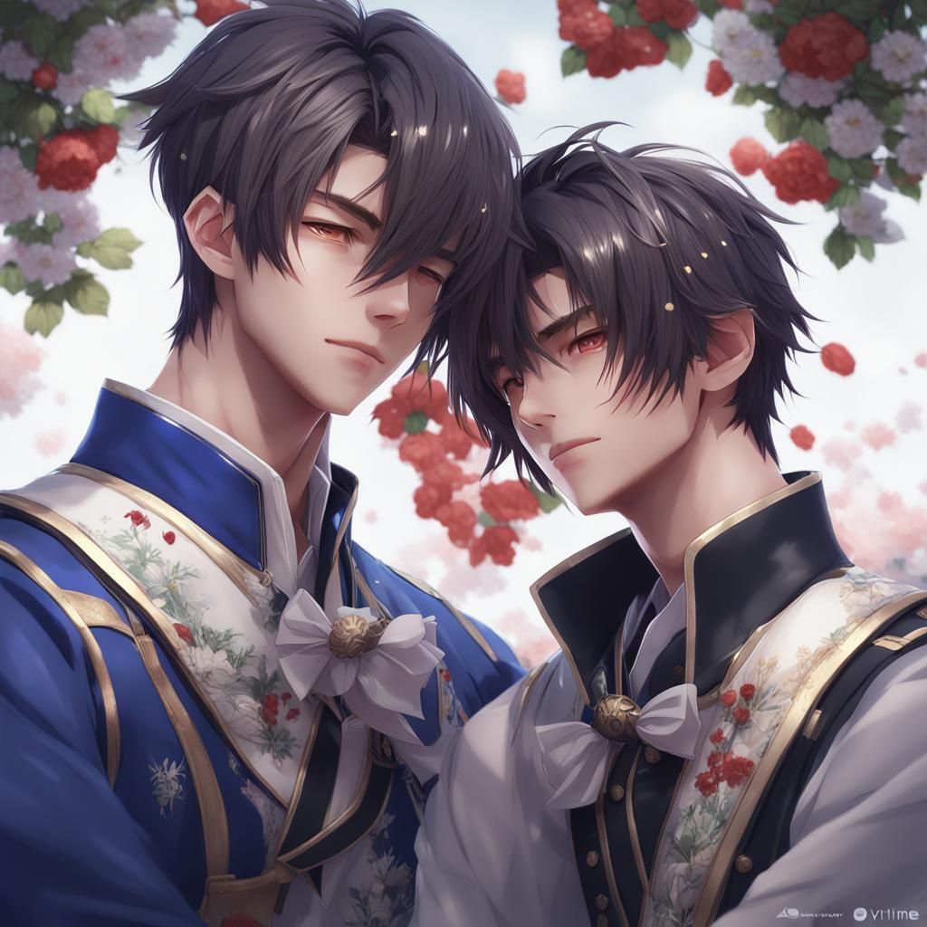 Passionate Yaoi Couple in 3D Anime Art Style