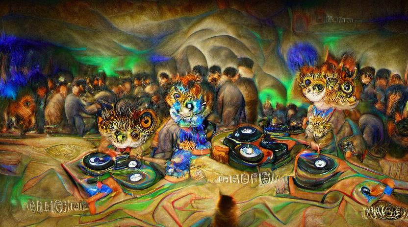 Cat DJ Plays House Music: Impressionistic 3D Painting