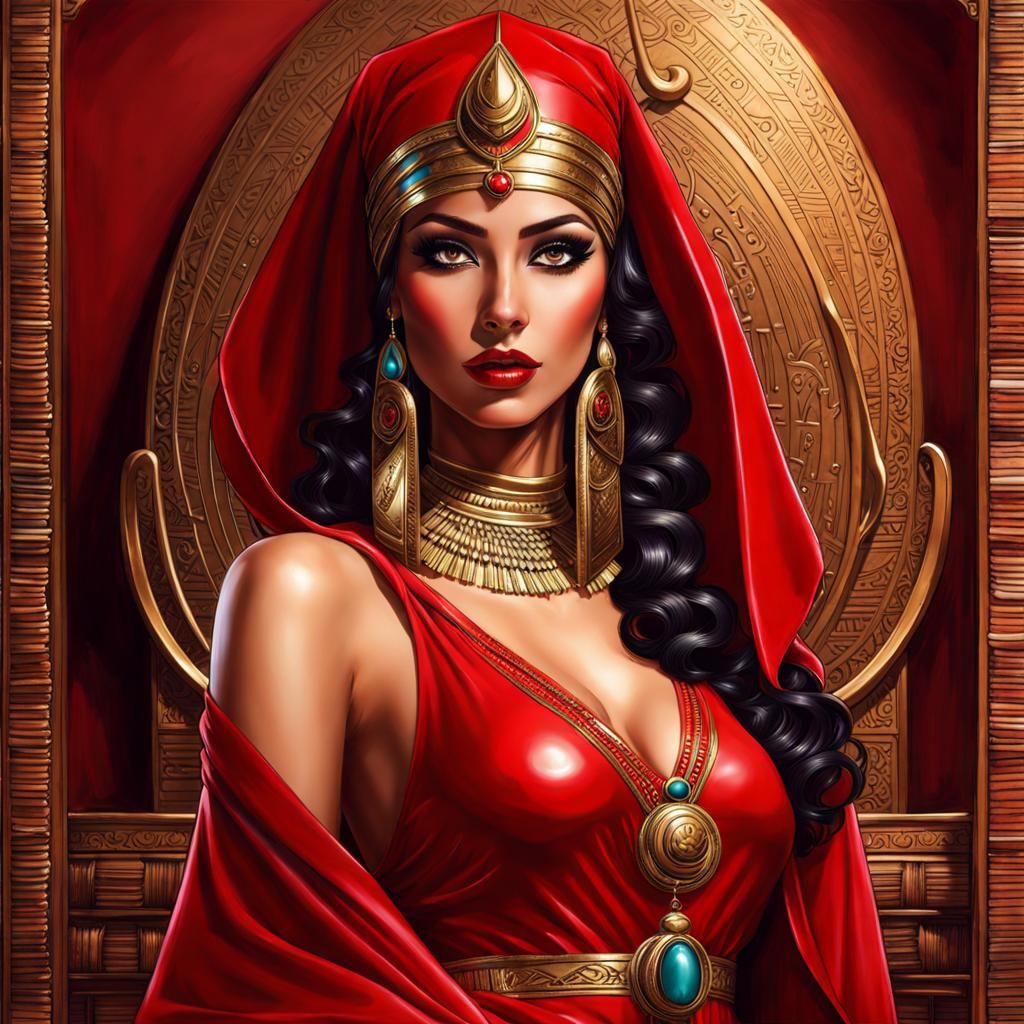 Beautiful Egyptian Woman in Retro Royo Style