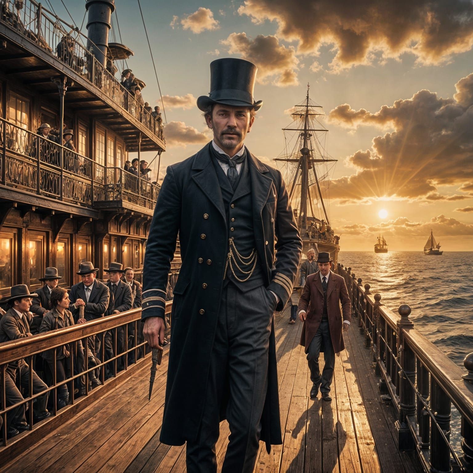 Victorian Era Steamship Voyage Across the Atlantic