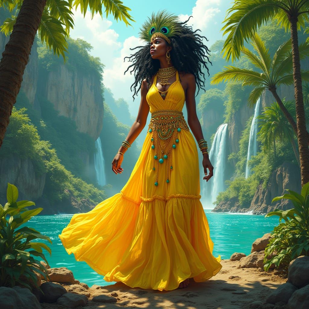 Ochun: Yoruba Goddess in Afrofuturist Style