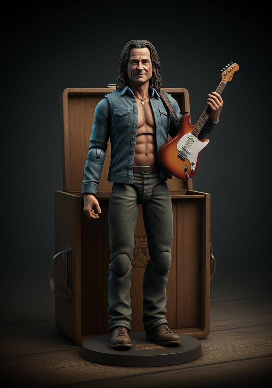 Vintage Action Figure in a Toy Box, a Resin Cast of a Happy ...