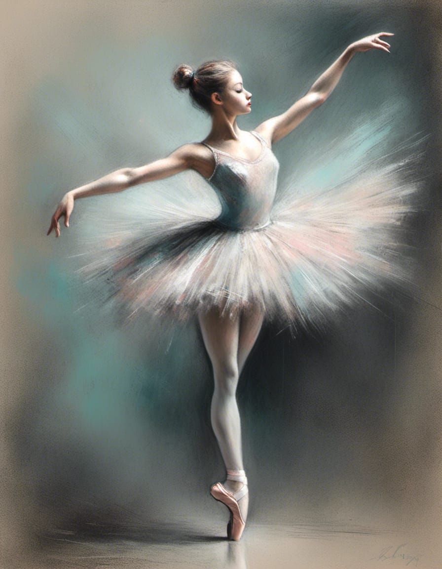 Elegant Ballerina in Pastel Style