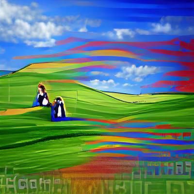 Colorful Acrylic Painting: Windows XP Lesbian Art