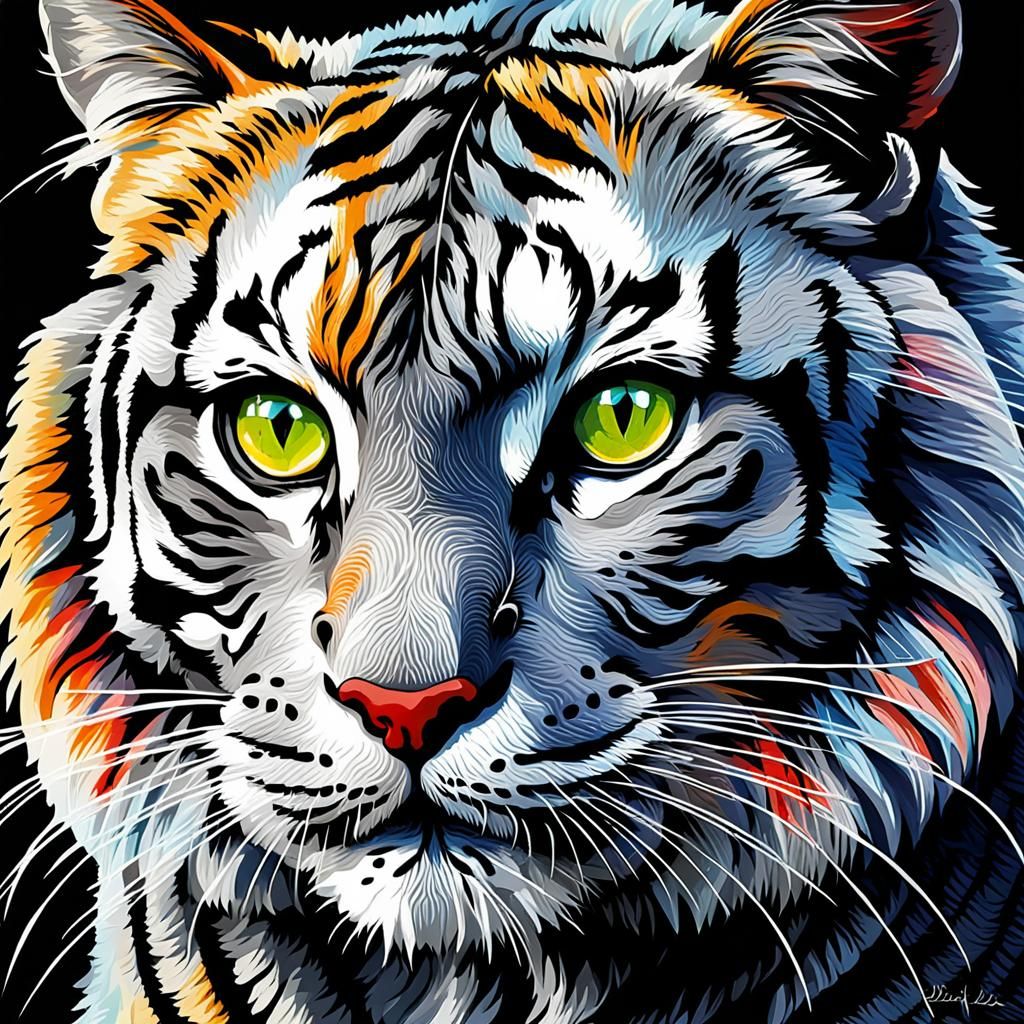 Surreal Cat-Caterpillar Hybrid in Abstract Art Style