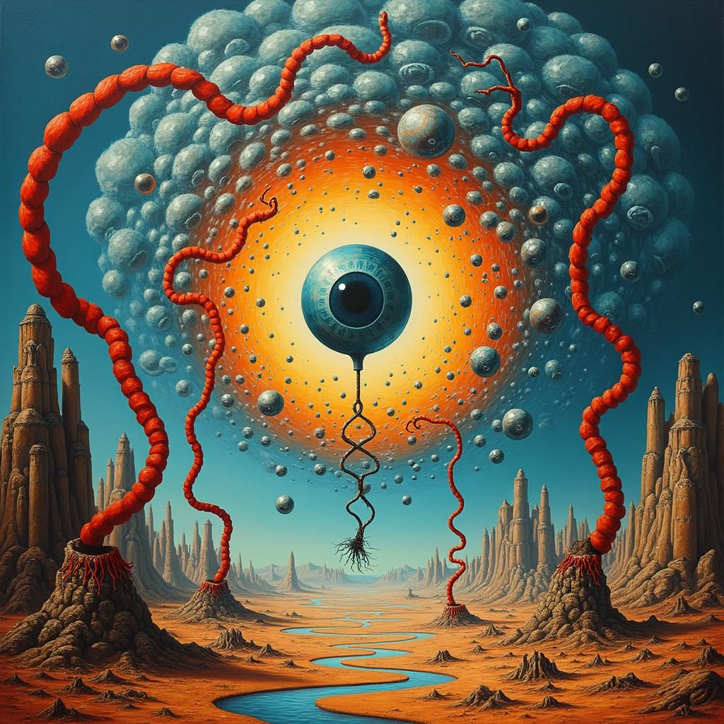 Surreal Landscape with Warped Sky, Inspired by Dali