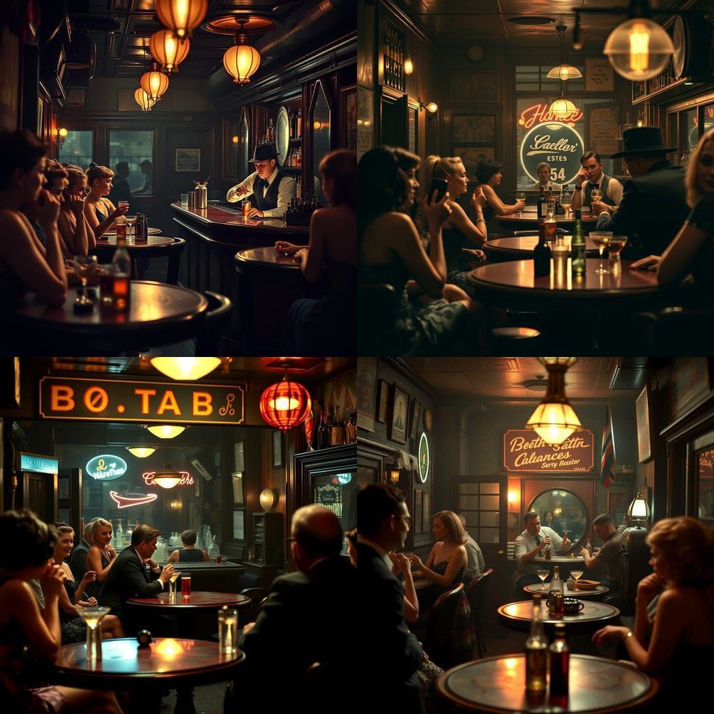 1920s Speakeasy Scene in Vintage Americana Style