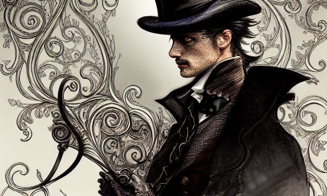 Jack The Ripper in Rococo Scenic Style