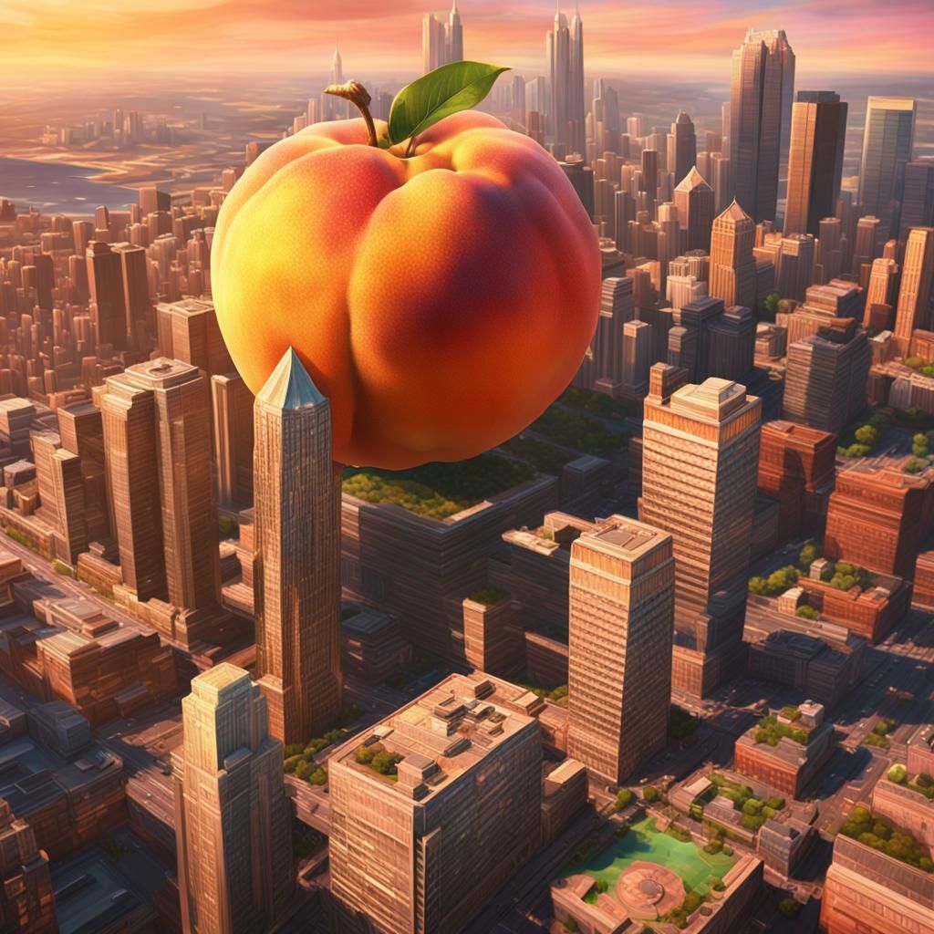 Giant Peach in Atlanta: A Matte Painting