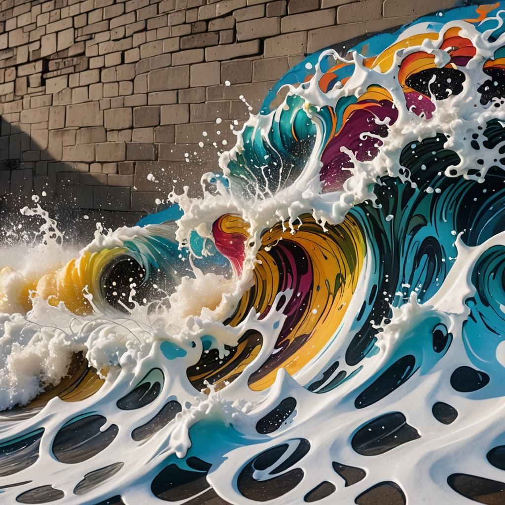 Vibrant Wave Street Art Inspired by Graffiti
