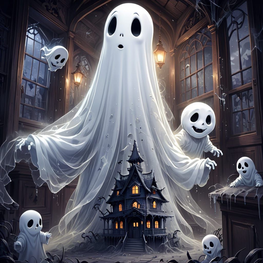 Surreal Ghost Haunts Abandoned Anime Mansion