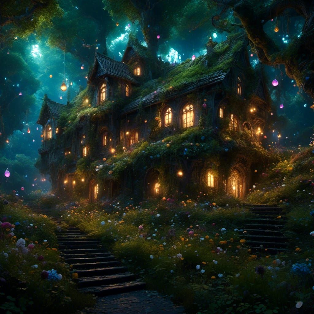 Moss Bubble Homes in a Fantastical Forest