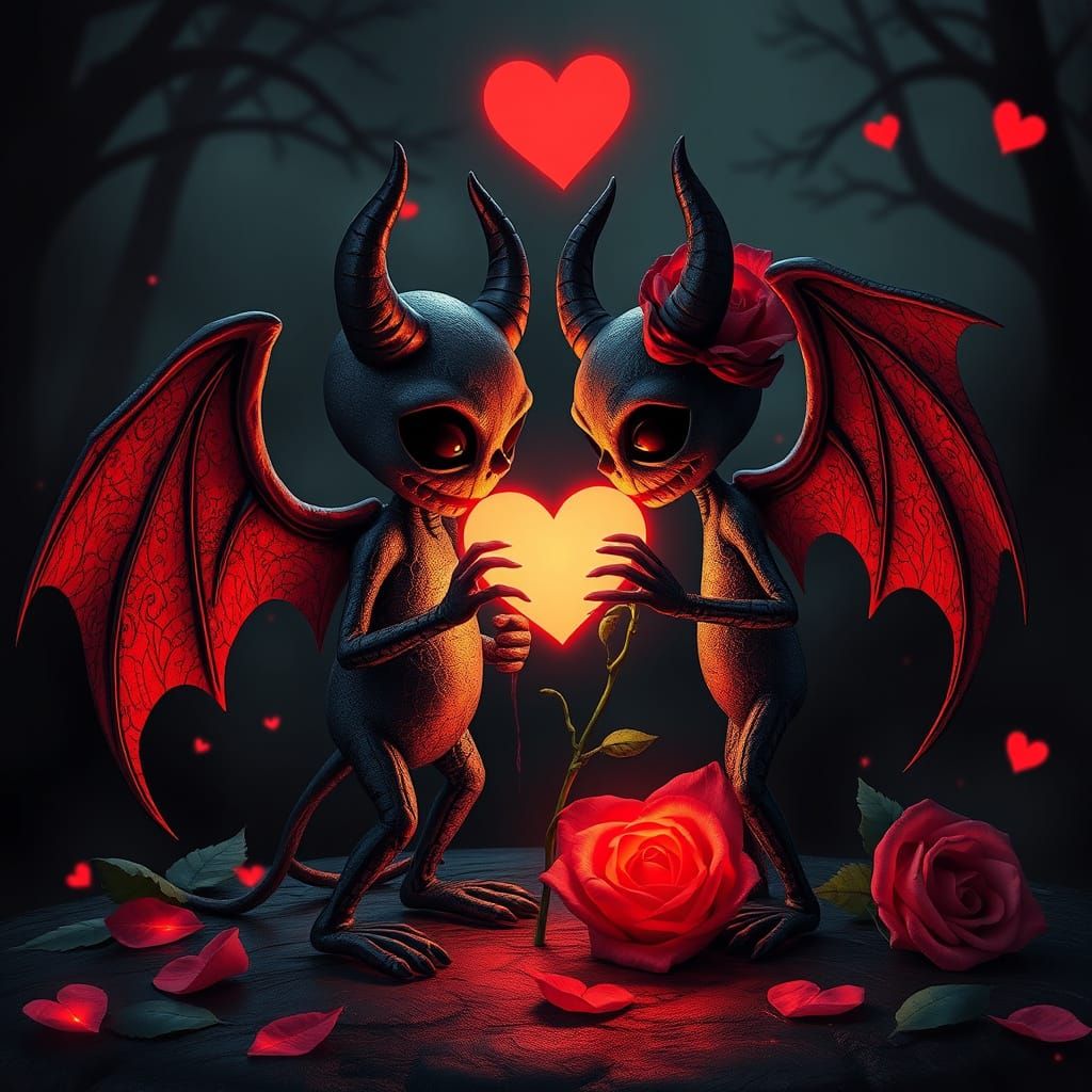 Haunted Valentine's Devil Rose Ghouls and Eerie Love Letter