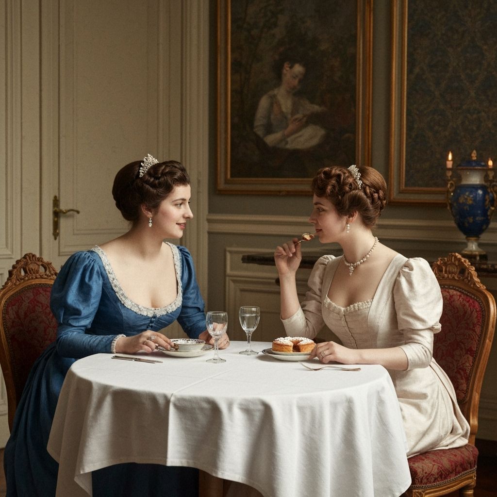 Elegant Women Conversing in a 19th Century Salon