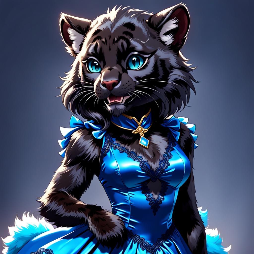 Female furry black panther