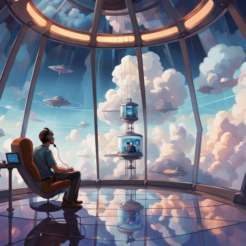 Dream Control Tower: Fantasy Digital Art