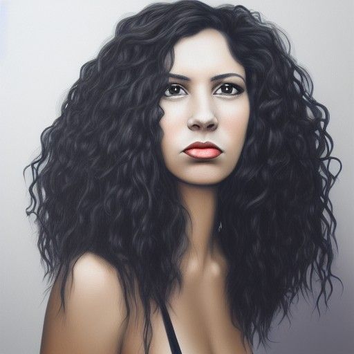 Photorealistic Portrait of a Woman with Black Hair
