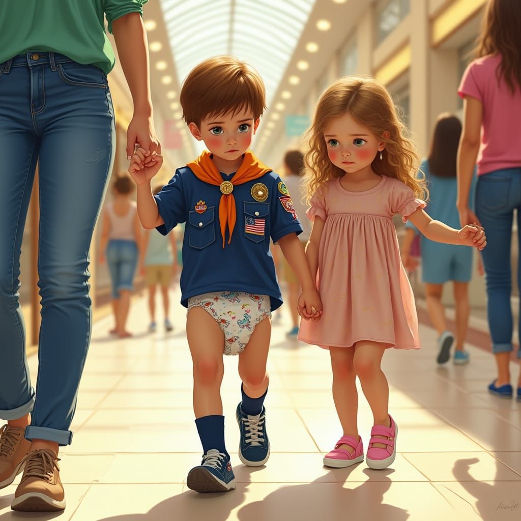 Mall Embarrassment in Navy Blue Cub Scout Uniform