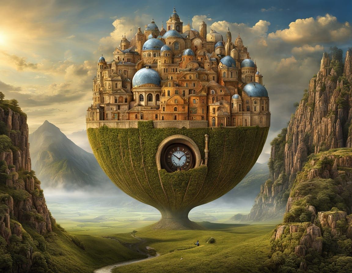 Epic Fantasy Landscape in Digital Matte Painting Style