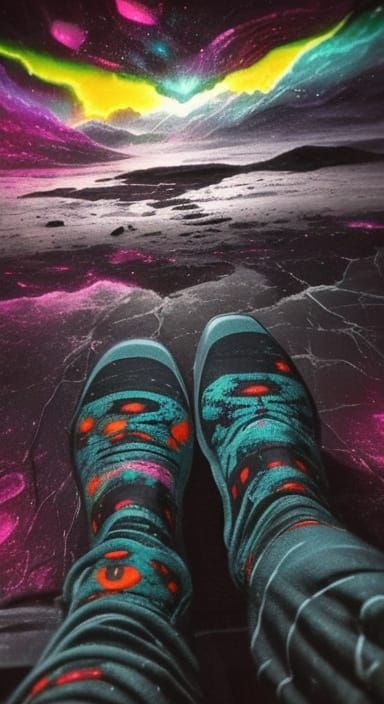 Alien Socks with Geometric Cosmic Designs