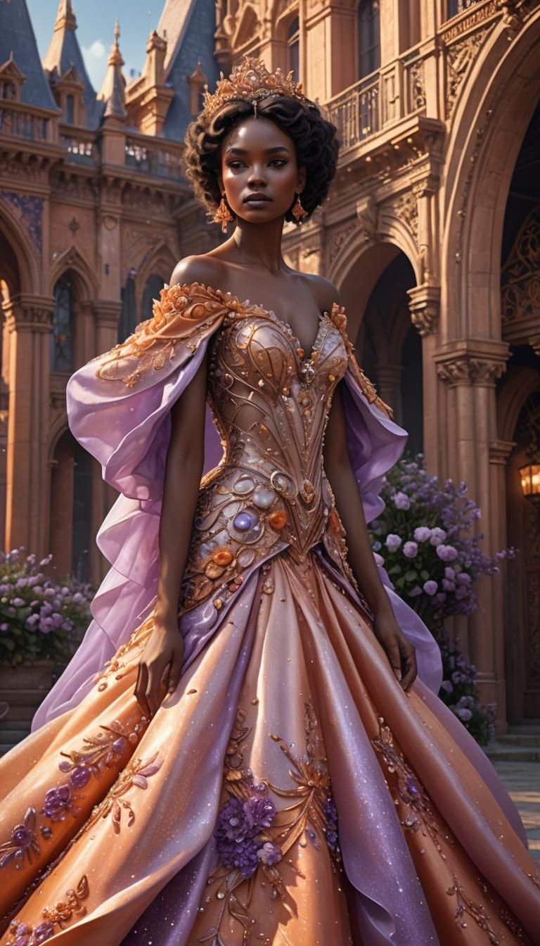 Regal Woman in Elaborate Ballgown, Fantasy Concept Art