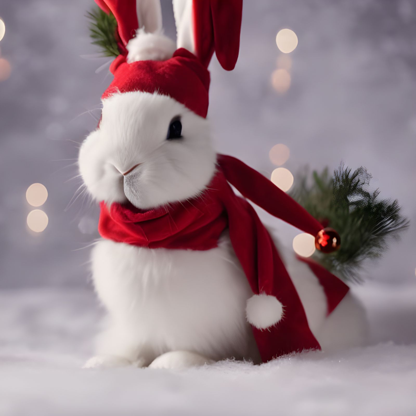 Festive Christmas Bunny Rabbit