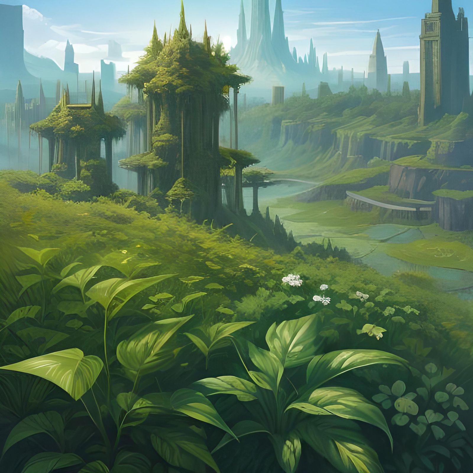 Towering Botanical Structure, MTG Art Style