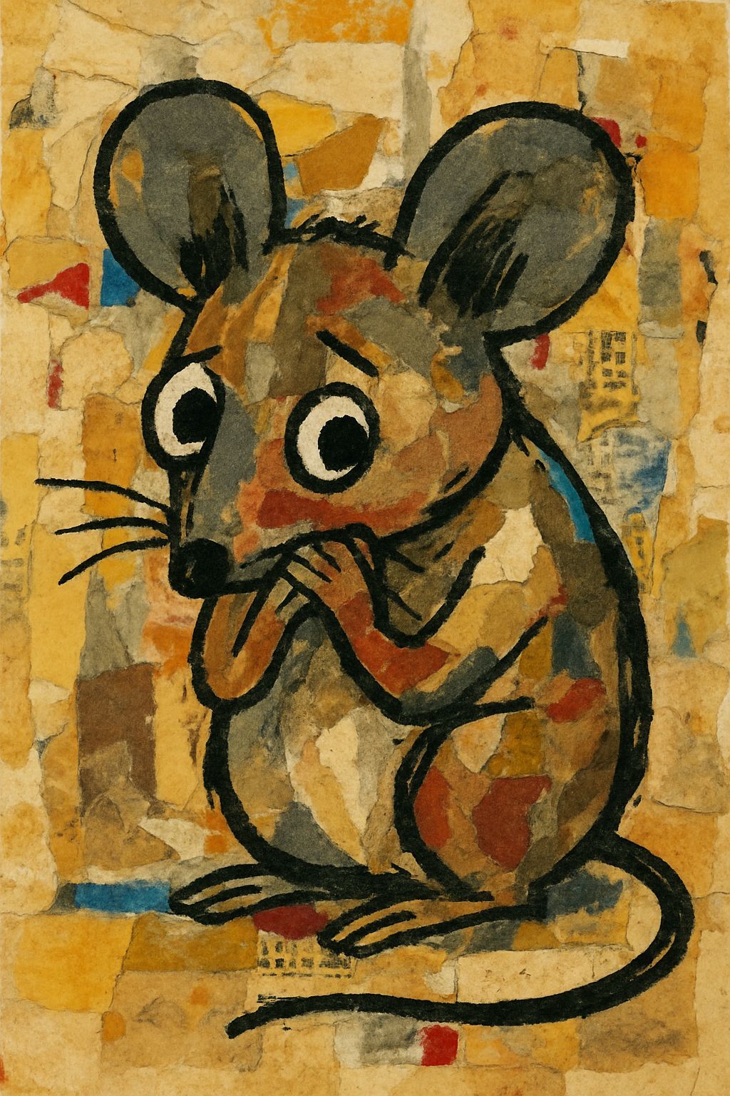 Shy Mixed Media Mouse