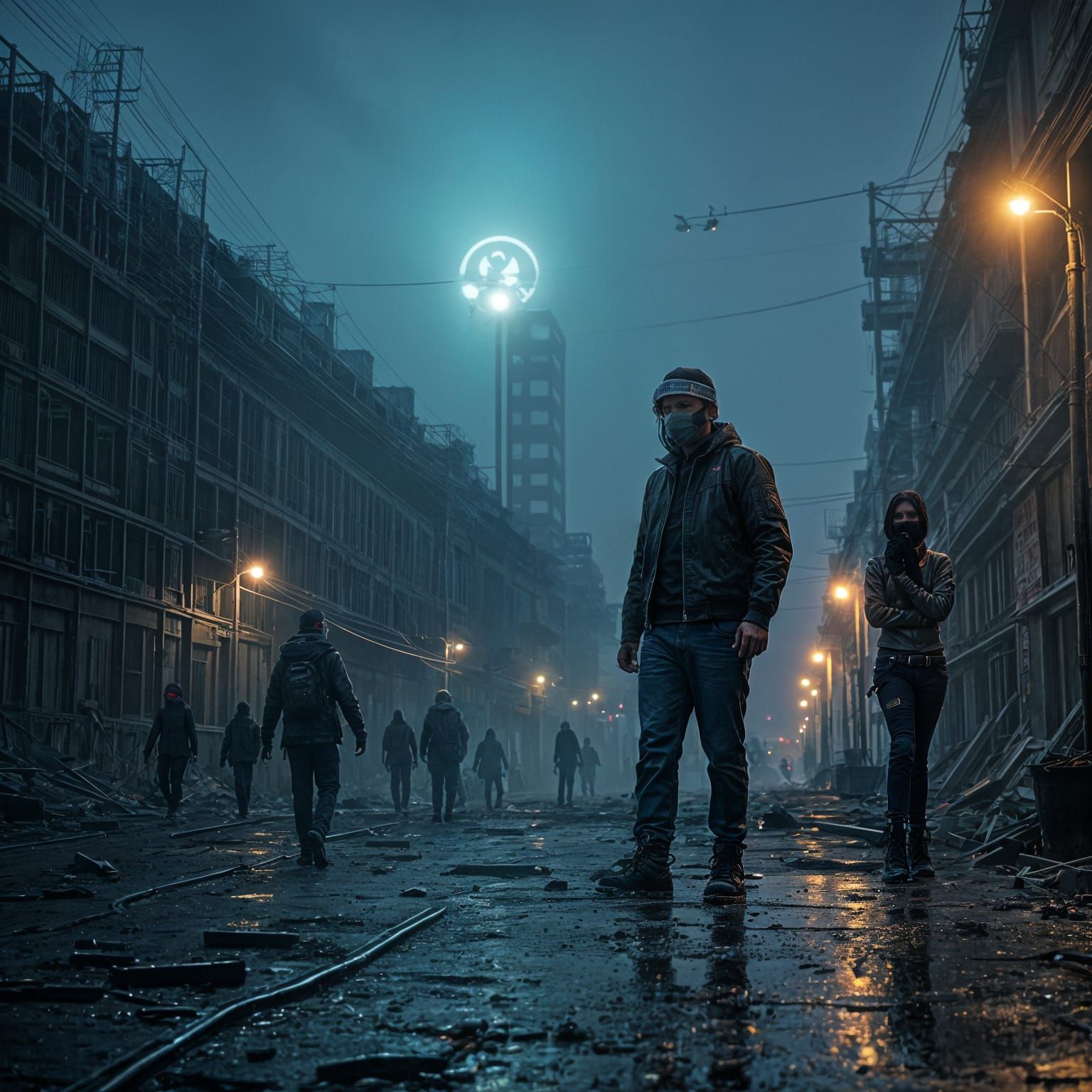 Dhaka City at Night: Post-Apocalyptic Smog and Neon Glow