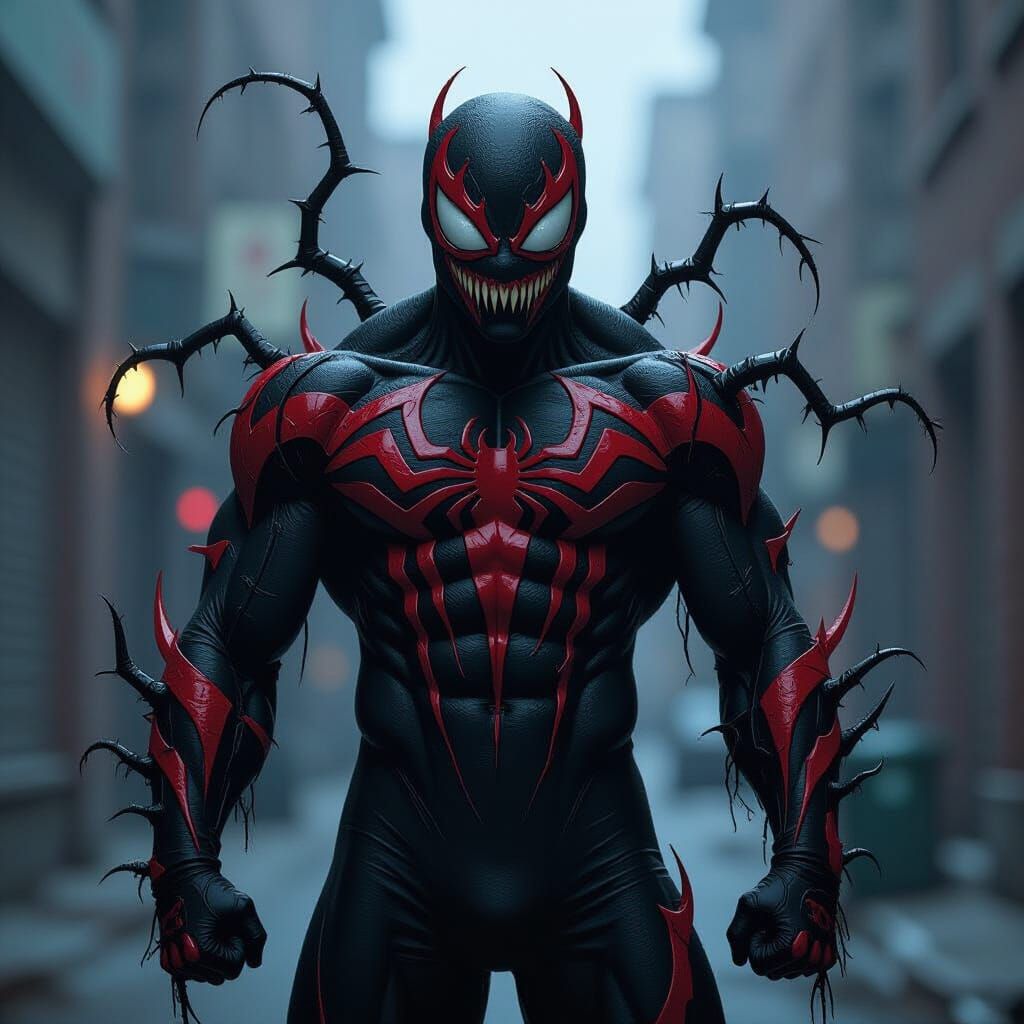 Carnage Symbiote Costume in Comic Book Style