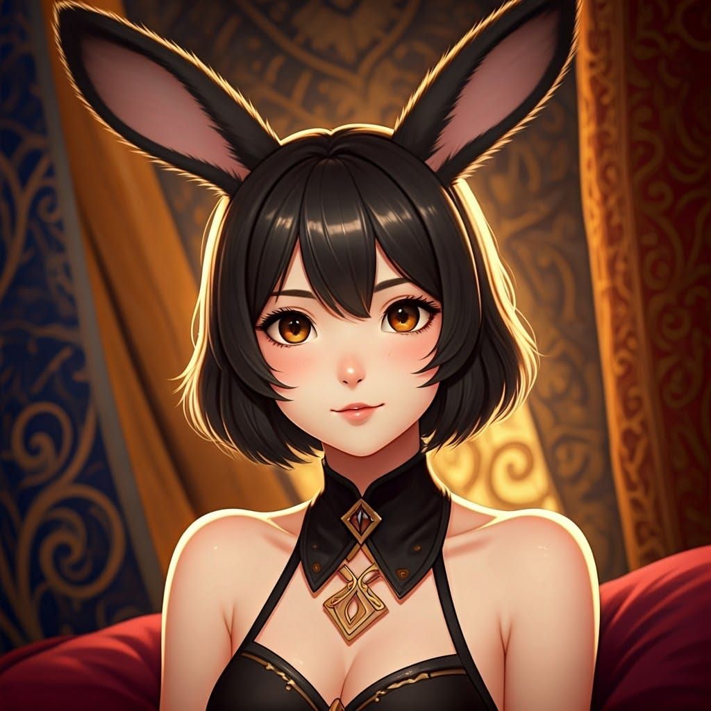Charming Rabbit Woman in Anime Style, 8K