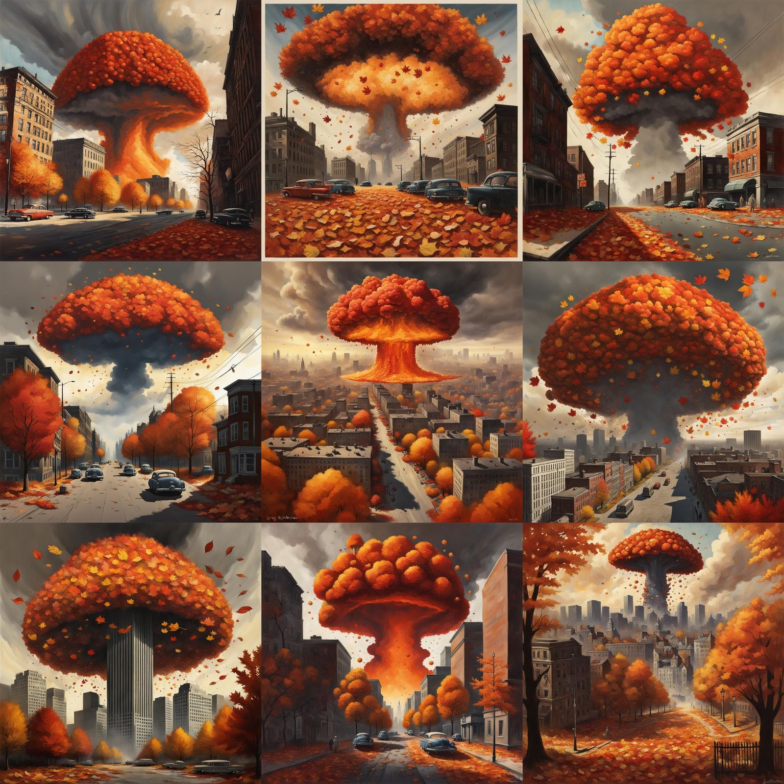 Sinister Atomic Autumn: Cityscape Aftermath