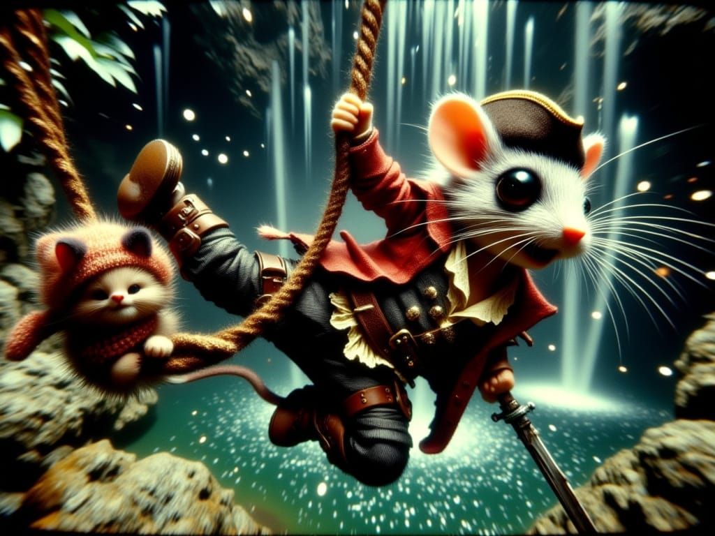 Hyperrealistic Pirate Mouse Swashbuckles in Don Macana Style