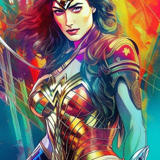 Wonder Woman Key Visual: Intricate Digital Art