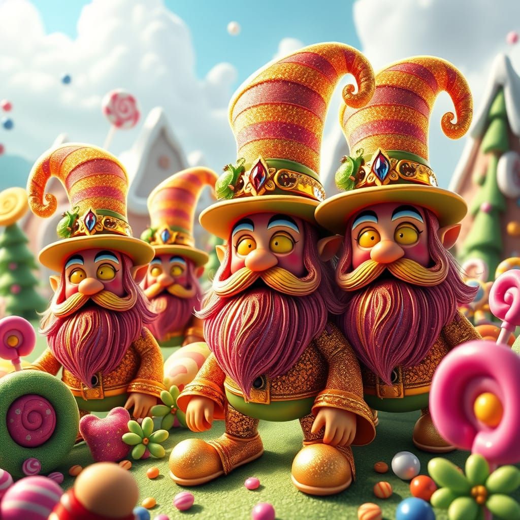 Whimsical Leprechauns in Vibrant, Futuristic Landscapes