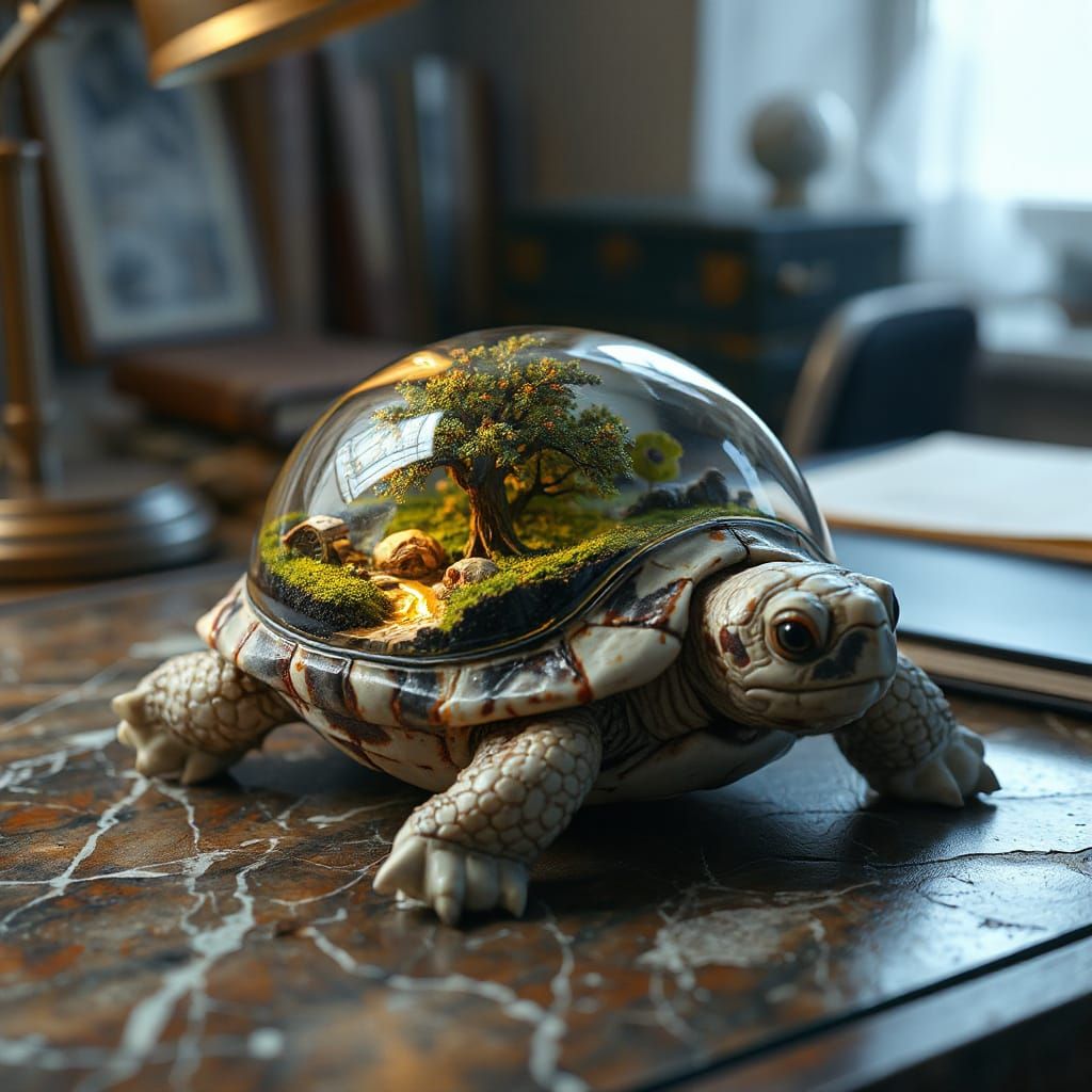 Enchanted Forest in Crystal Tortoise Shell